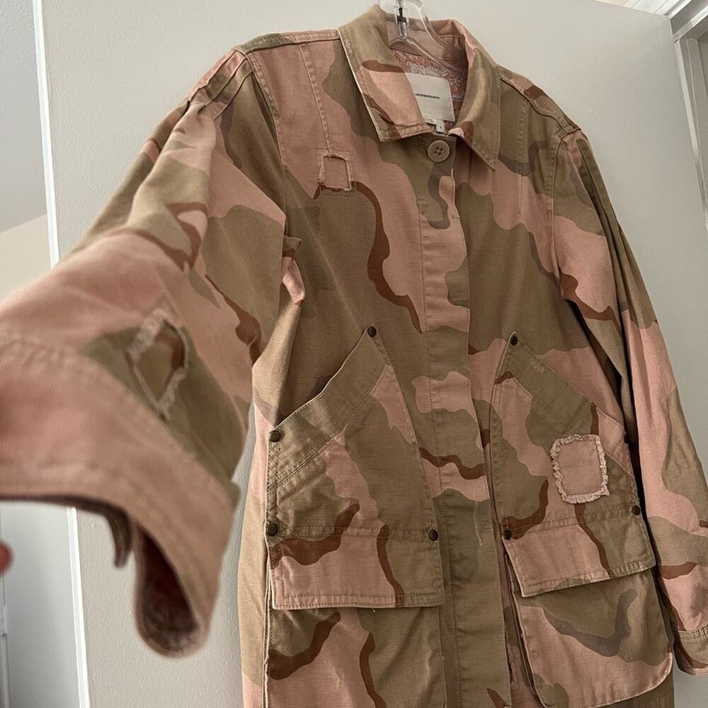 Anthropologie Pink Green Lisa Utility Camo Jacket Size S - Picture 4 of 8